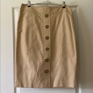 Rafaella Brown Button Skirt